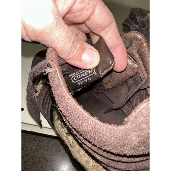 Coach Alara Women’s Brown Suede/Canvas Hidden Wedge Ankle Boots – Size 6.5M - Picture 7 of 11